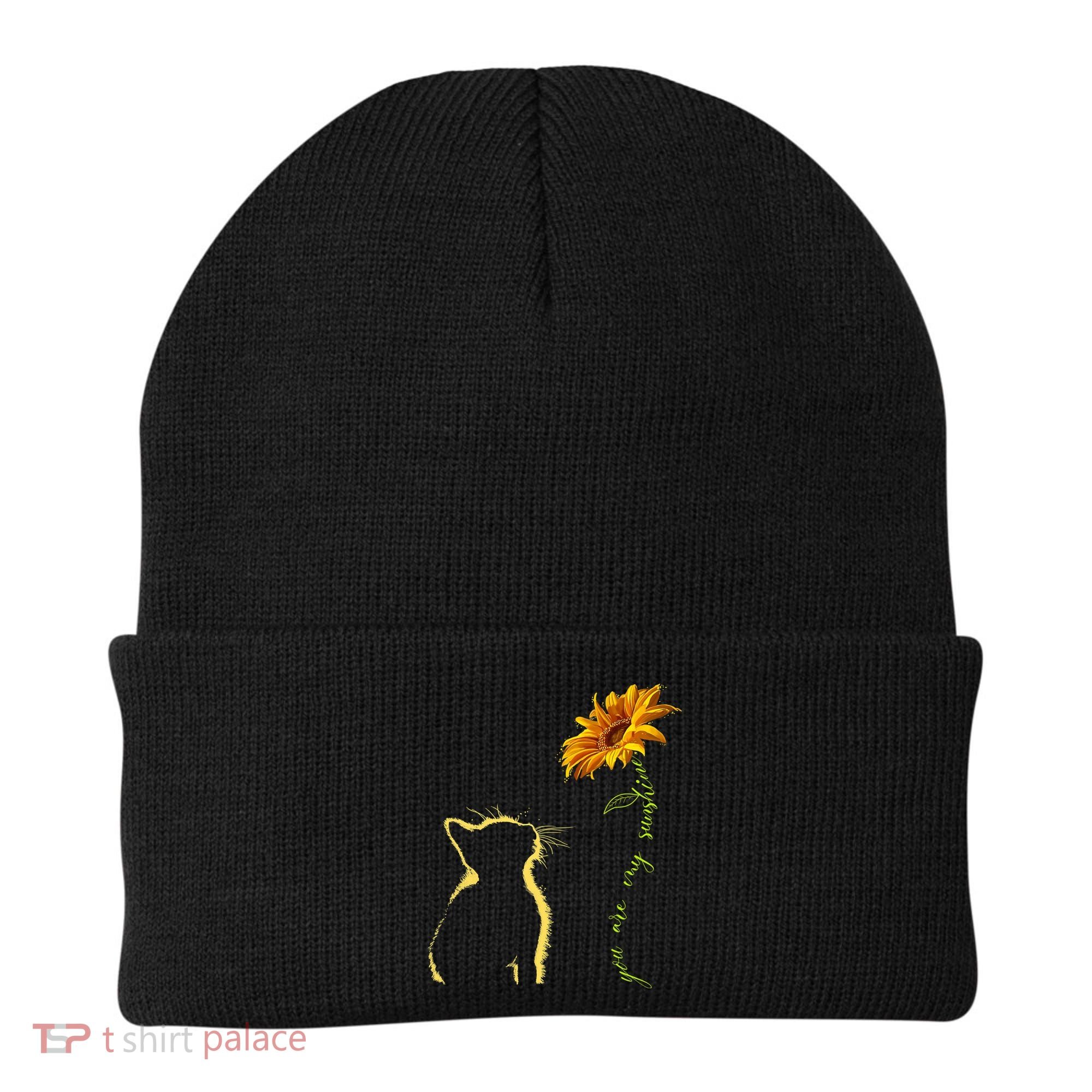You Are My Sunshine Cat Sunflower Beanie