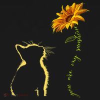 You Are My Sunshine Cat Sunflower Women's Hoodie thumb 2