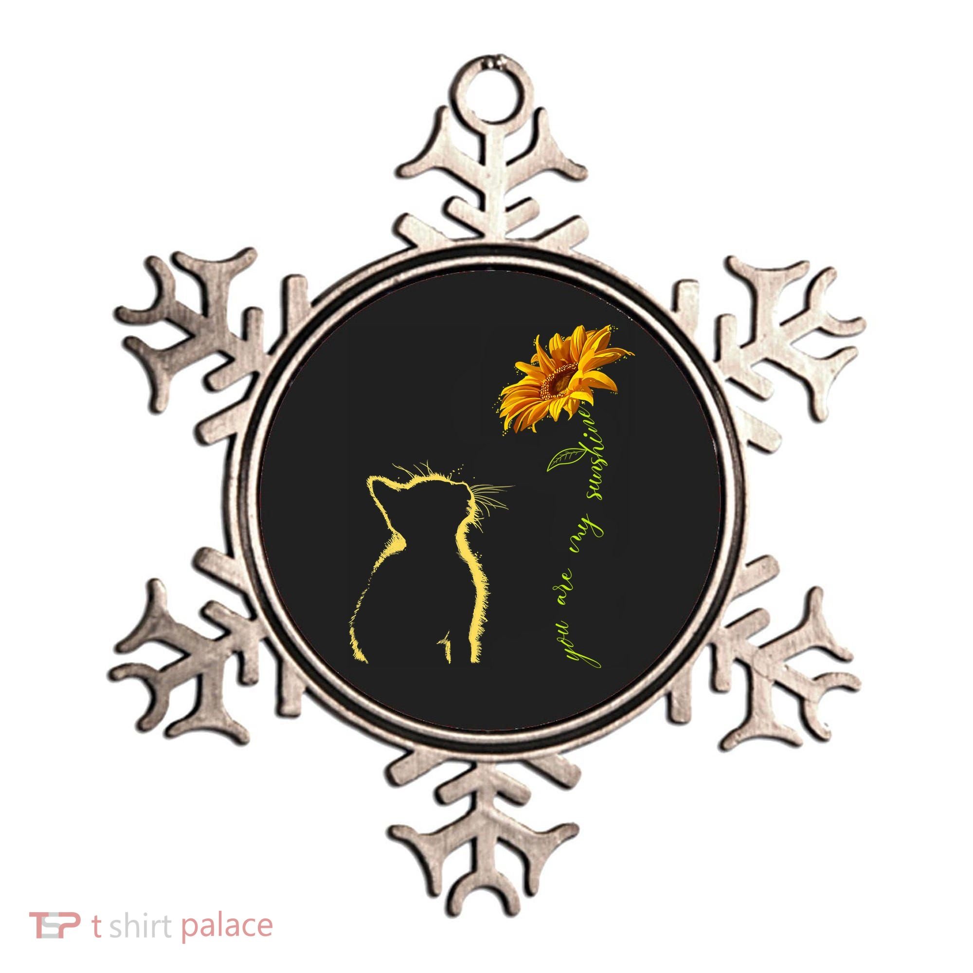 You Are My Sunshine Cat Sunflower Ornament