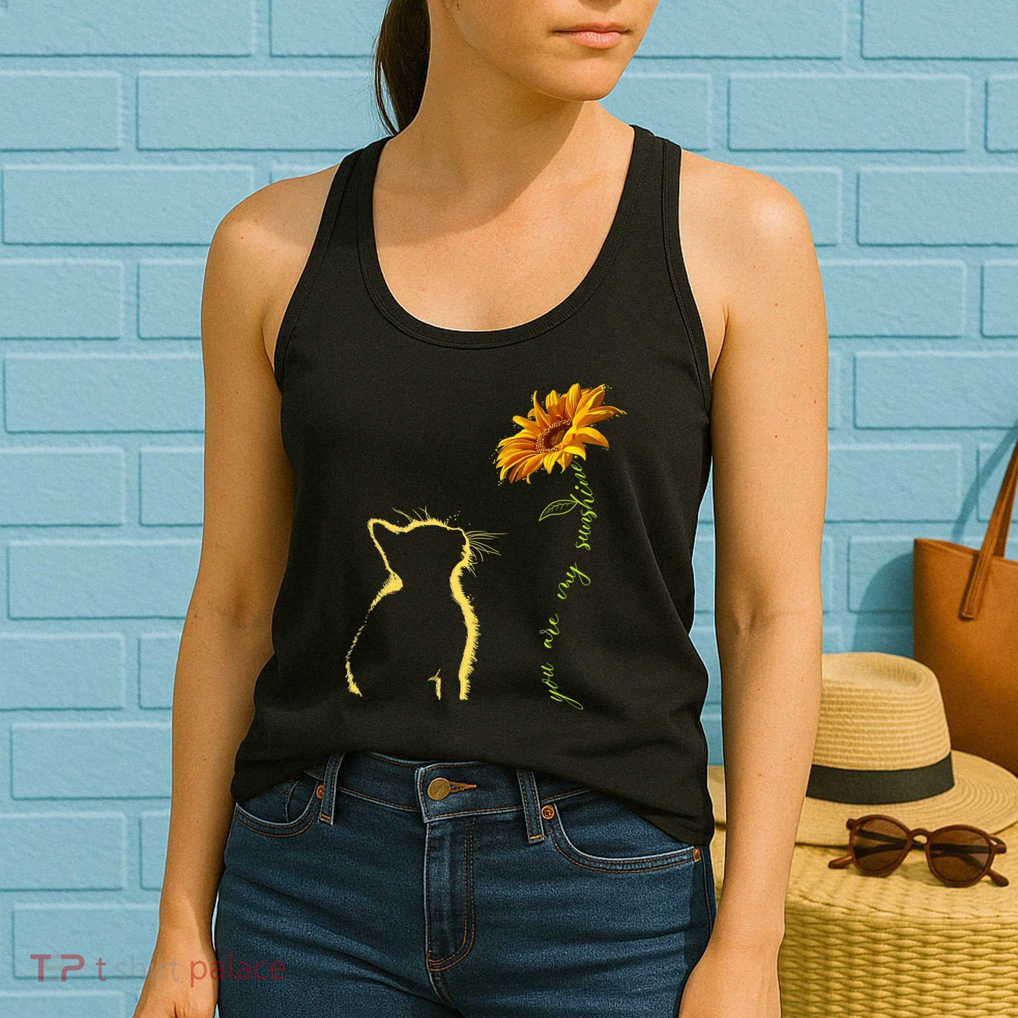 You Are My Sunshine Cat Sunflower Women's Tank Top