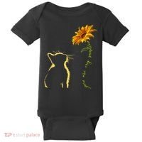 You Are My Sunshine Cat Sunflower Baby Bodysuit thumb 0