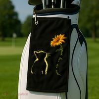 You Are My Sunshine Cat Sunflower Golf Towel thumb 2