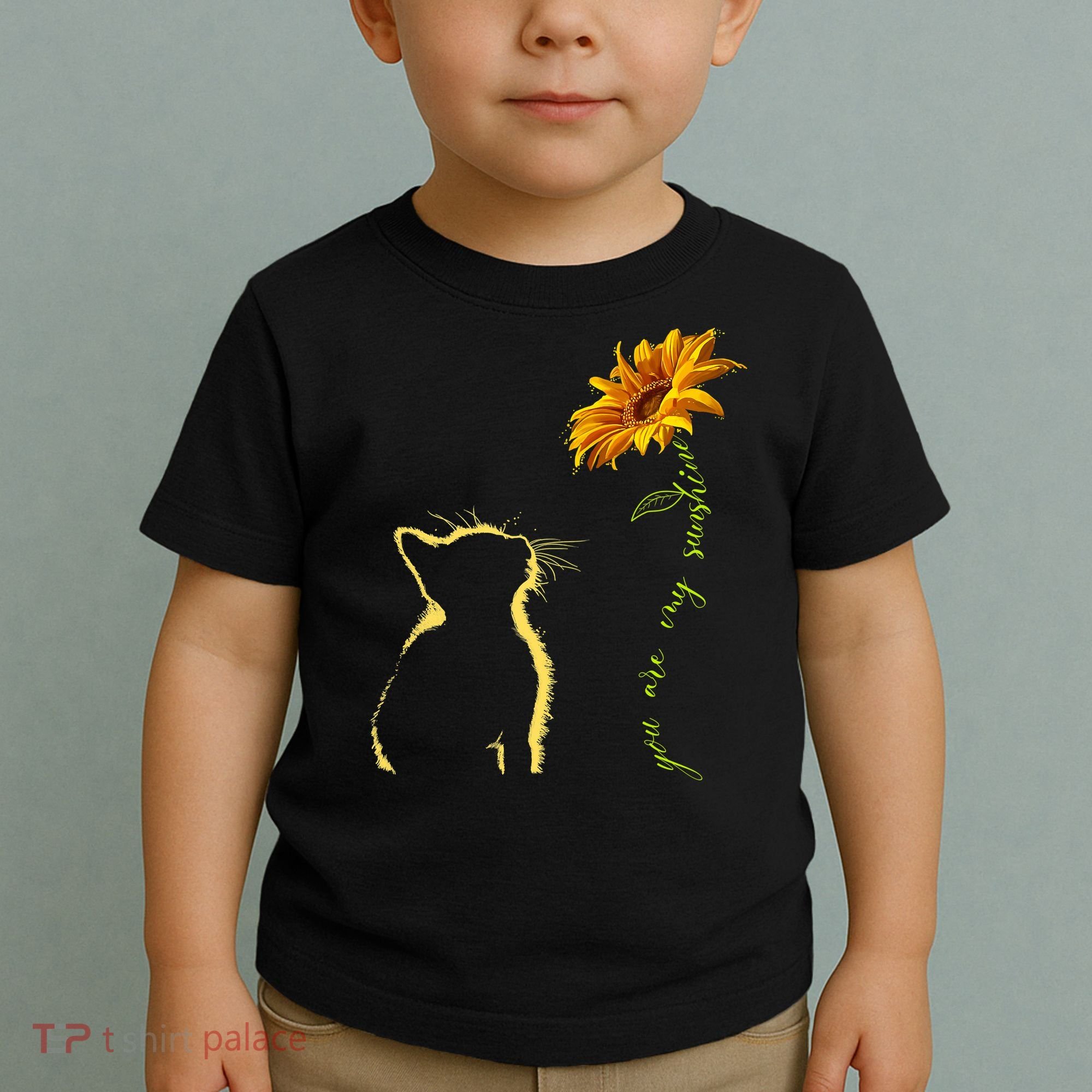 You Are My Sunshine Cat Sunflower Toddler T-Shirt
