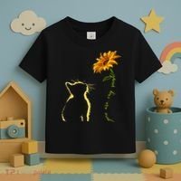 You Are My Sunshine Cat Sunflower Toddler T-Shirt thumb 3