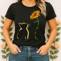 You Are My Sunshine Cat Sunflower Women's T-Shirt thumb 2