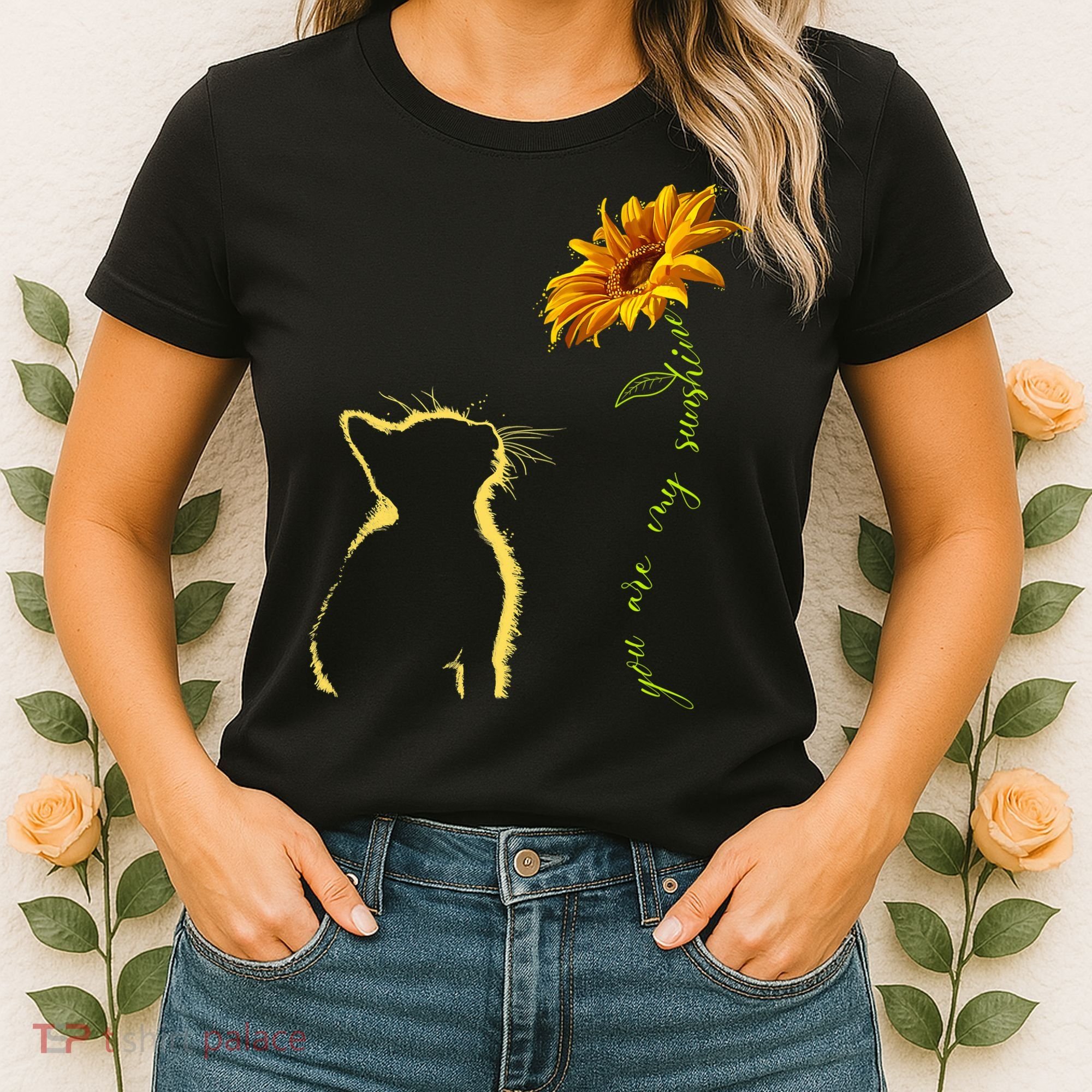 You Are My Sunshine Cat Sunflower Women's T-Shirt