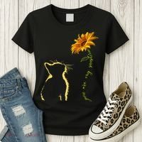 You Are My Sunshine Cat Sunflower Women's T-Shirt thumb 3