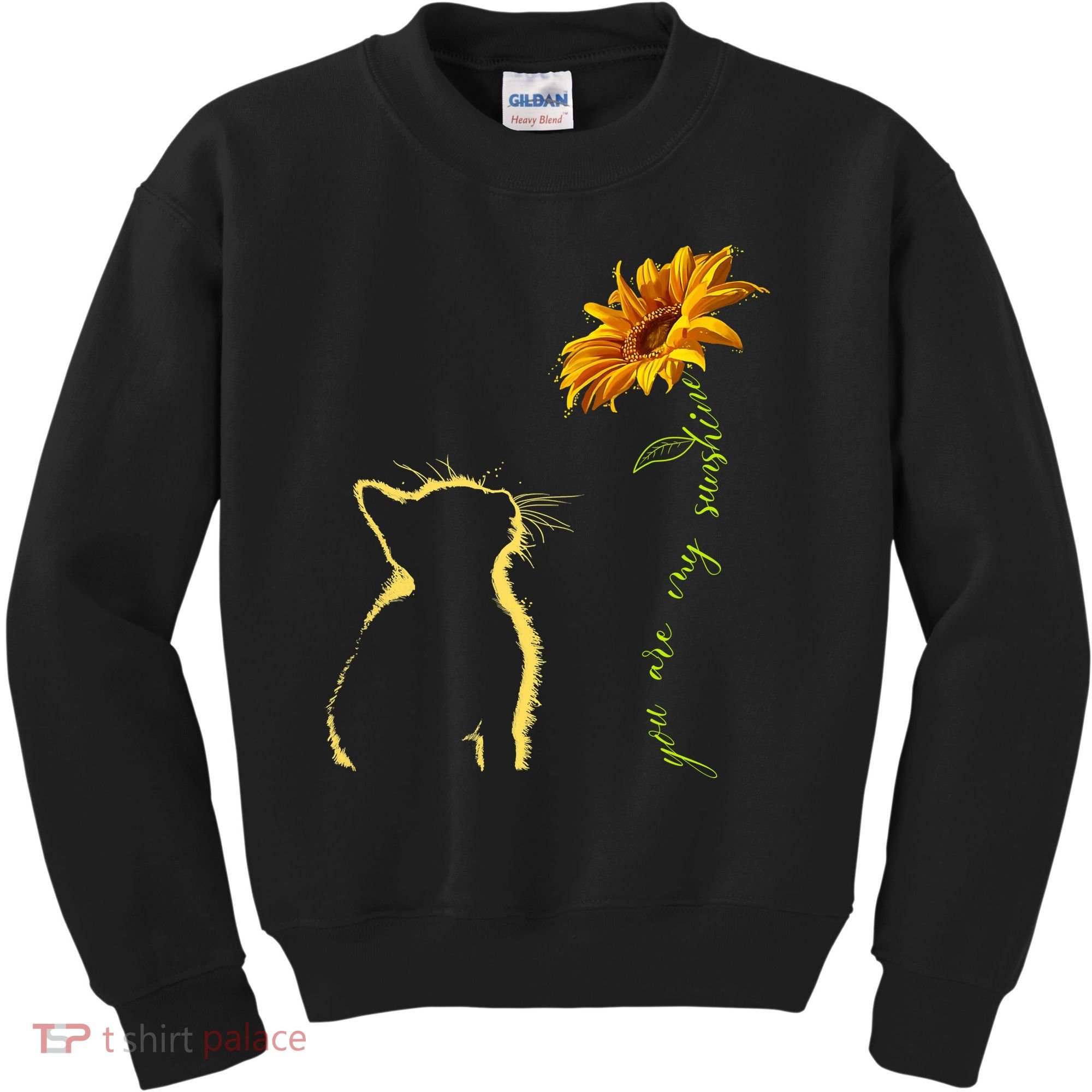 You Are My Sunshine Cat Sunflower Kids Sweatshirt
