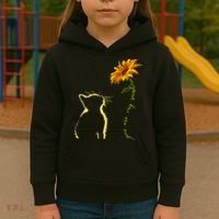 You Are My Sunshine Cat Sunflower Kids Hoodie thumb 3