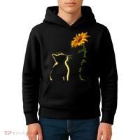 You Are My Sunshine Cat Sunflower Kids Hoodie thumb 4