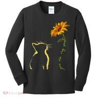 You Are My Sunshine Cat Sunflower Kids Long Sleeve Shirt thumb 0