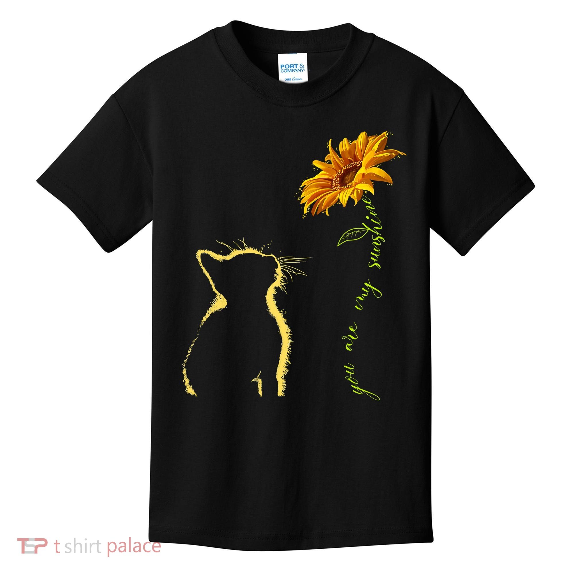 You Are My Sunshine Cat Sunflower Kids T-Shirt
