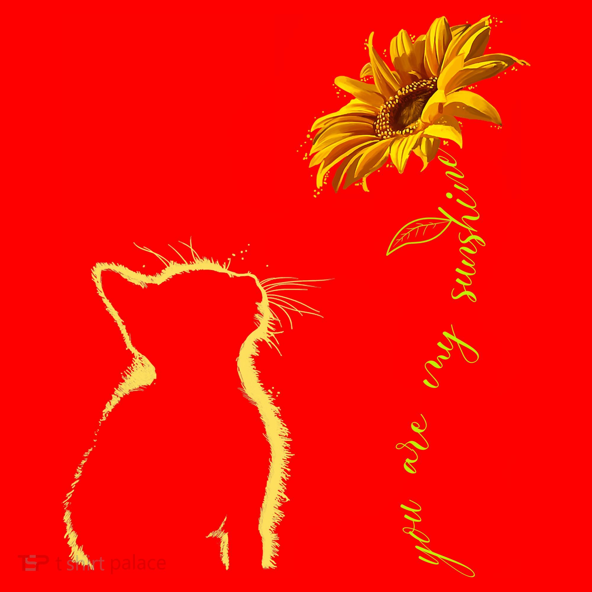 You Are My Sunshine Cat Sunflower Santa Hat