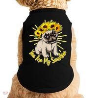 You Are My Sunshine Sunflower Pug Doggie Tank thumb 0