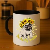 You Are My Sunshine Sunflower Pug Coffee Mug thumb 4