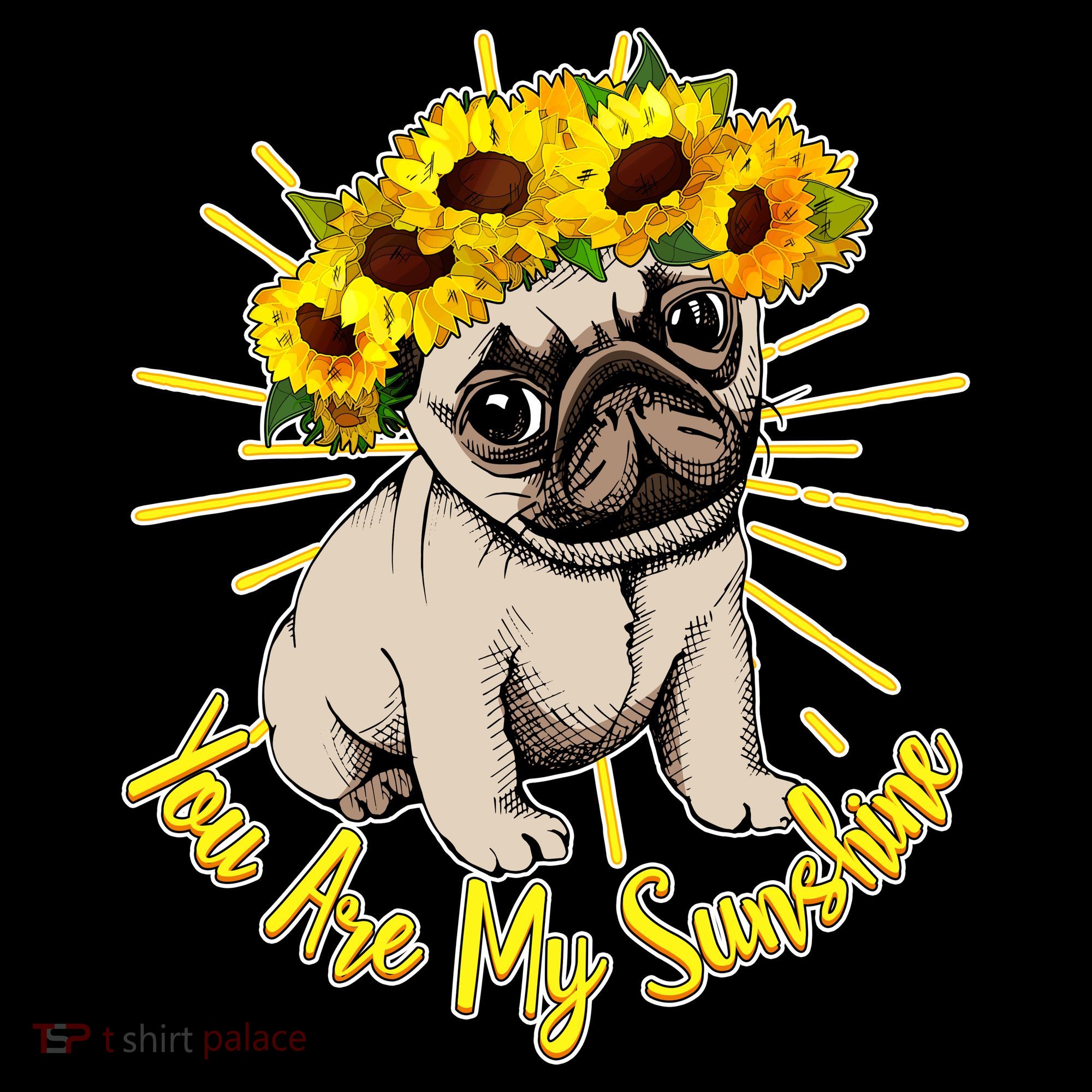 You Are My Sunshine Sunflower Pug Coffee Mug