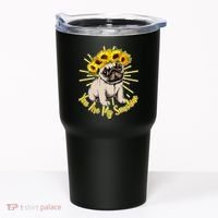 You Are My Sunshine Sunflower Pug Tumbler thumb 0