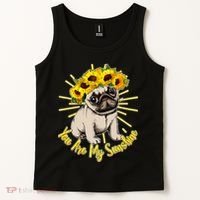 You Are My Sunshine Sunflower Pug Tank Top thumb 2
