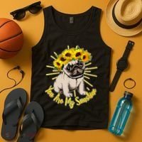 You Are My Sunshine Sunflower Pug Tank Top thumb 4