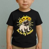 You Are My Sunshine Sunflower Pug Toddler T-Shirt thumb 2