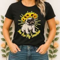 You Are My Sunshine Sunflower Pug Women's T-Shirt thumb 2