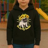 You Are My Sunshine Sunflower Pug Kids Hoodie thumb 3