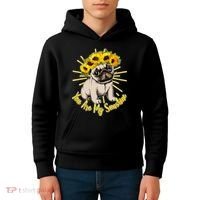 You Are My Sunshine Sunflower Pug Kids Hoodie thumb 4
