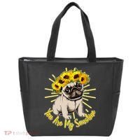 You Are My Sunshine Sunflower Pug Tote Bag thumb 0