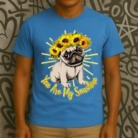 You Are My Sunshine Sunflower Pug T-Shirt thumb 3