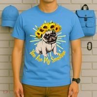 You Are My Sunshine Sunflower Pug T-Shirt thumb 5