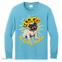 You Are My Sunshine Sunflower Pug Kids Long Sleeve Shirt thumb 0