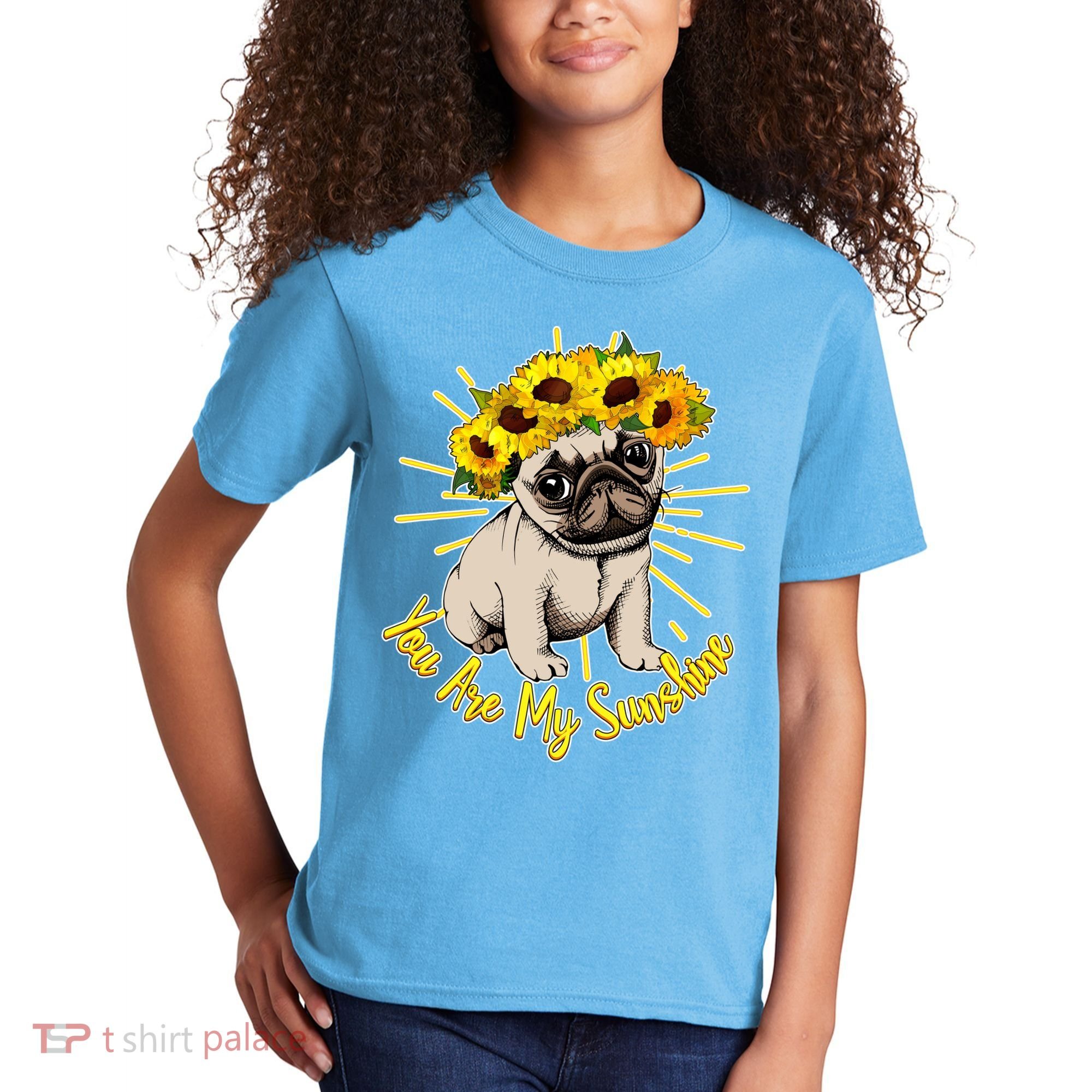 You Are My Sunshine Sunflower Pug Kids T-Shirt