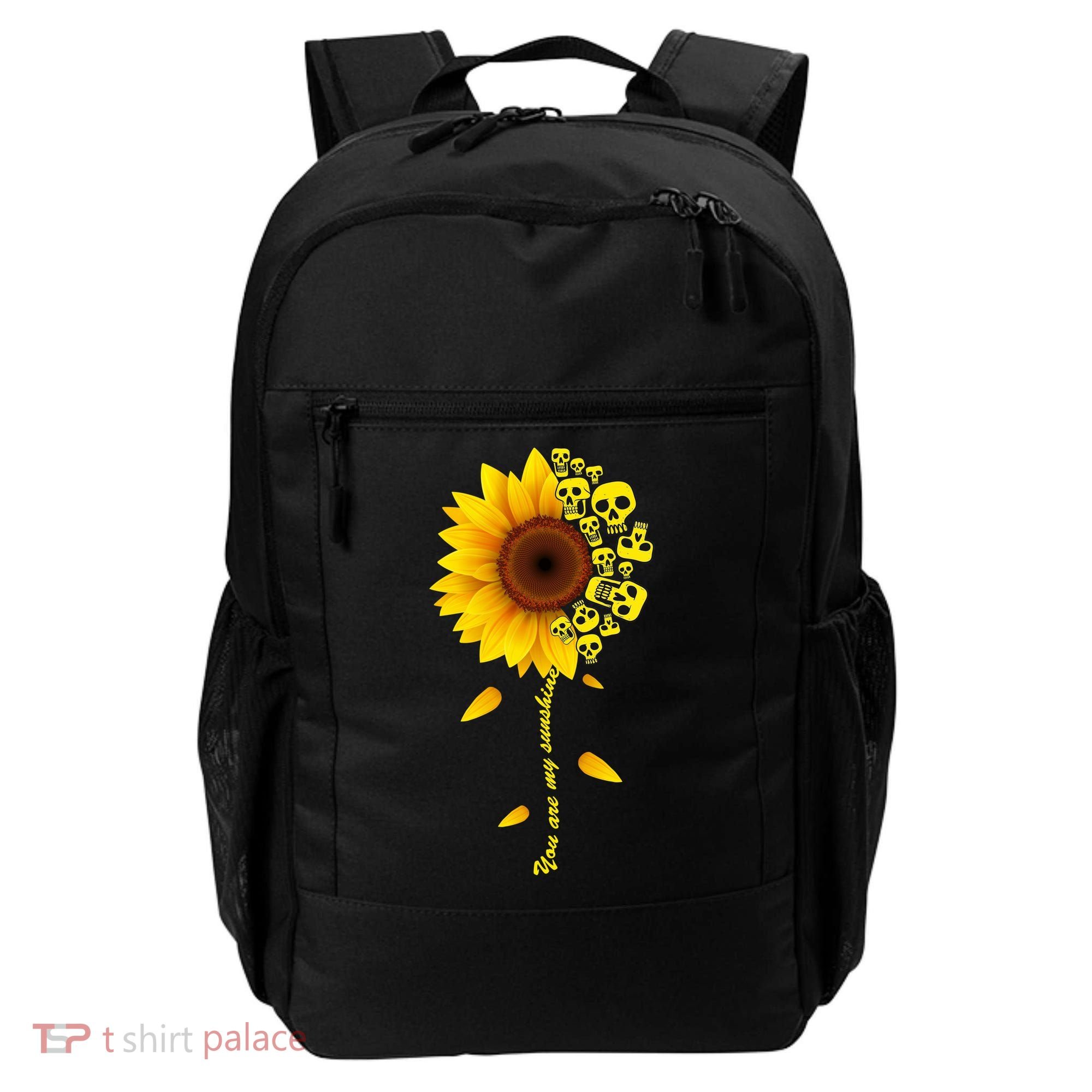 You Are My Sunshine Sunflower Skulls Backpack