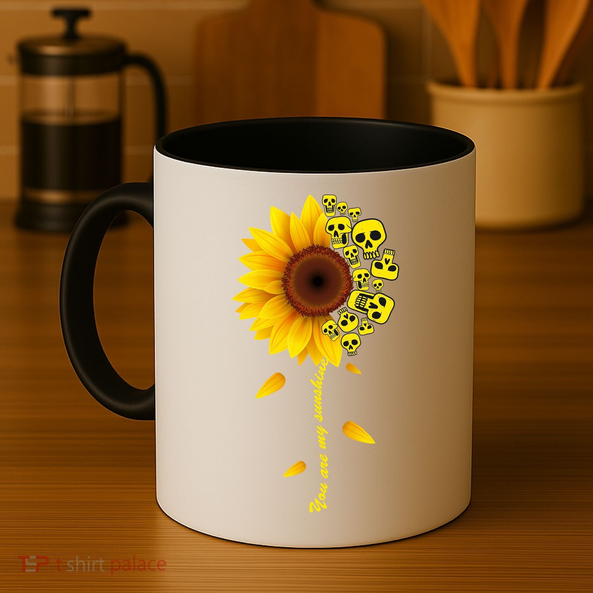 You Are My Sunshine Sunflower Skulls Coffee Mug