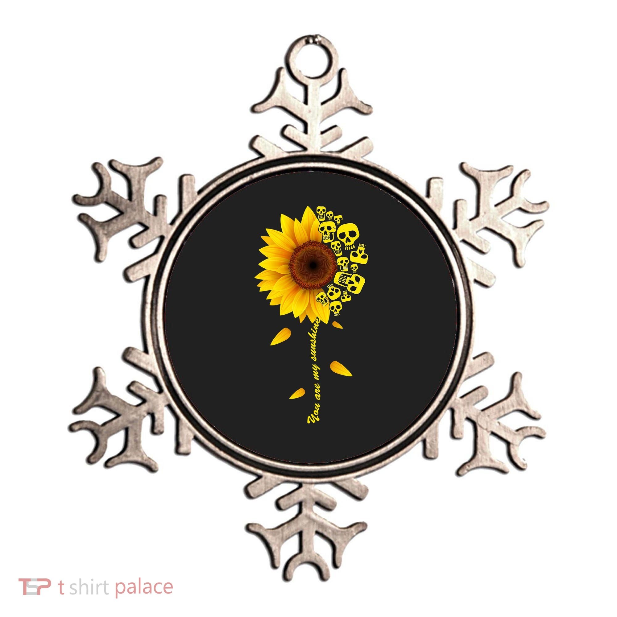 You Are My Sunshine Sunflower Skulls Ornament