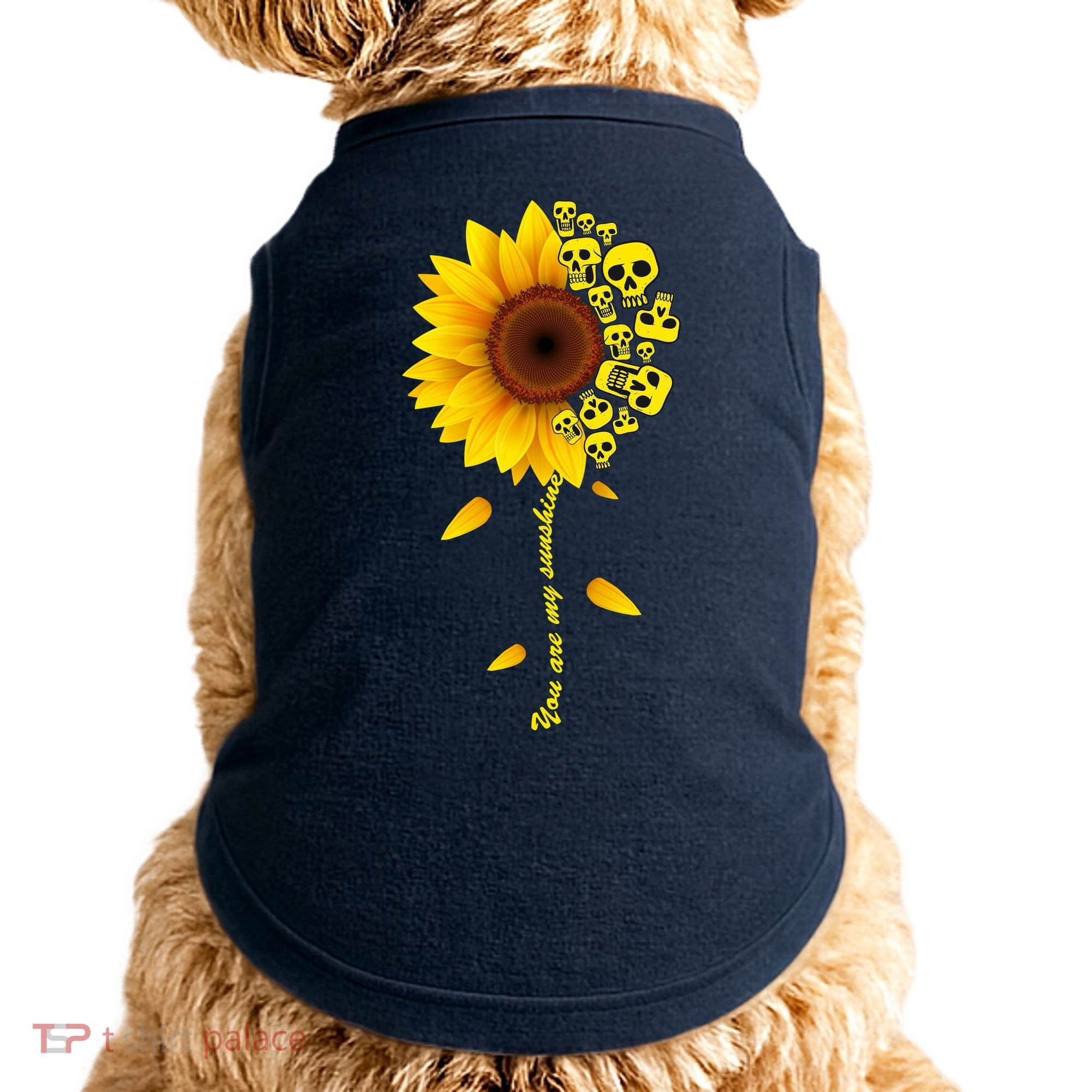 You Are My Sunshine Sunflower Skulls Doggie Tank