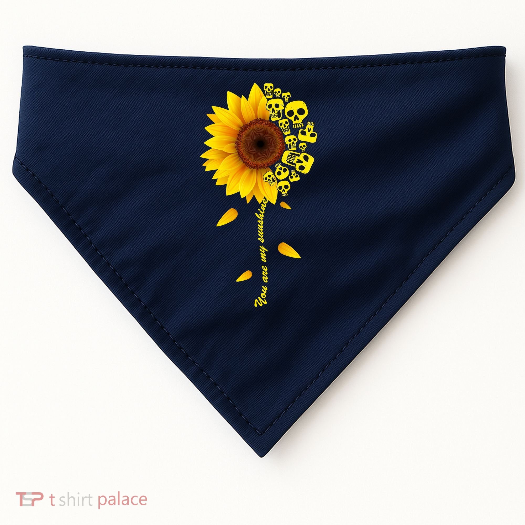You Are My Sunshine Sunflower Skulls USA-Made Doggie Bandana