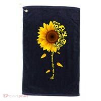 You Are My Sunshine Sunflower Skulls Golf Towel thumb 0
