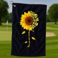 You Are My Sunshine Sunflower Skulls Golf Towel thumb 1