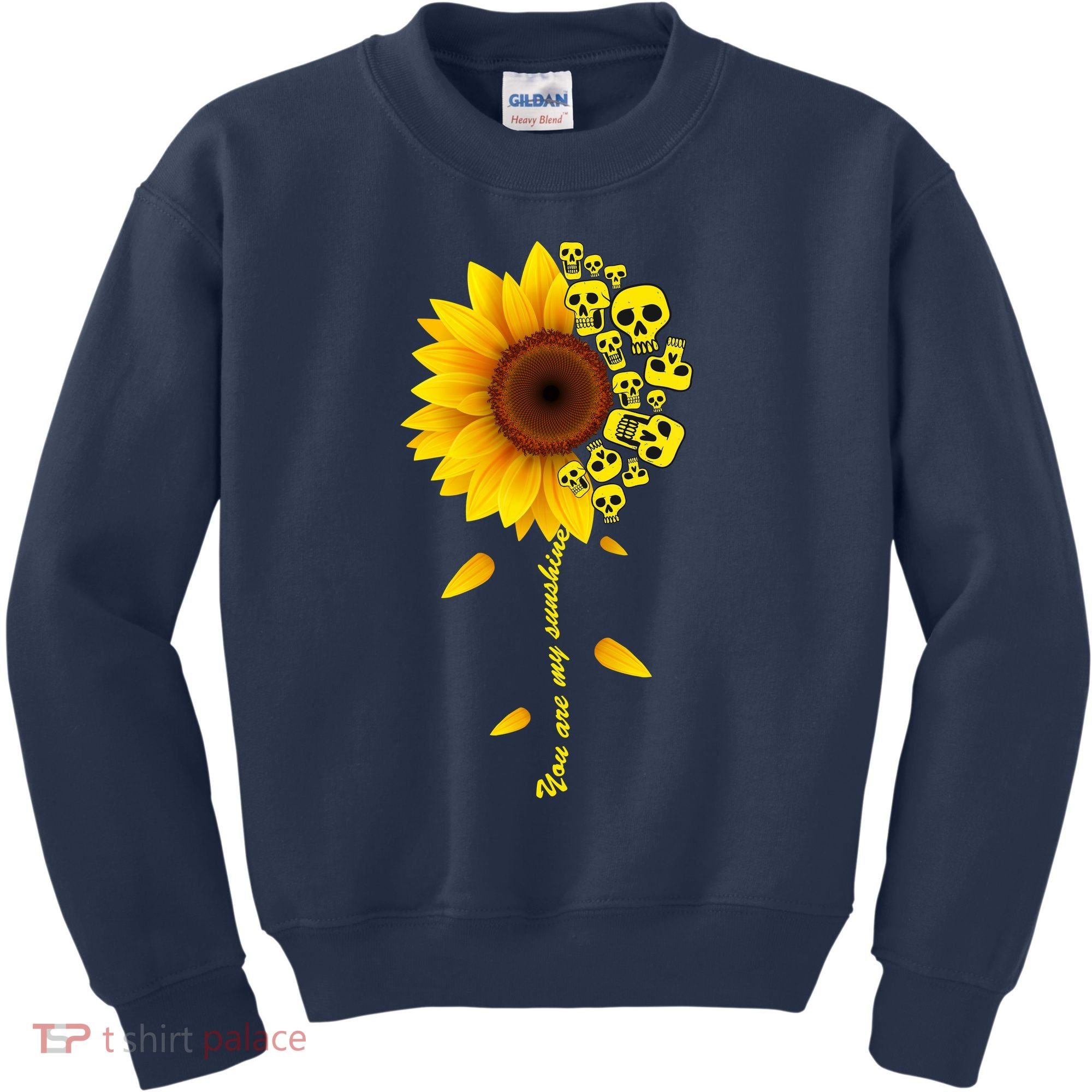 You Are My Sunshine Sunflower Skulls Kids Sweatshirt