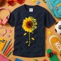 You Are My Sunshine Sunflower Skulls Kids T-Shirt thumb 3