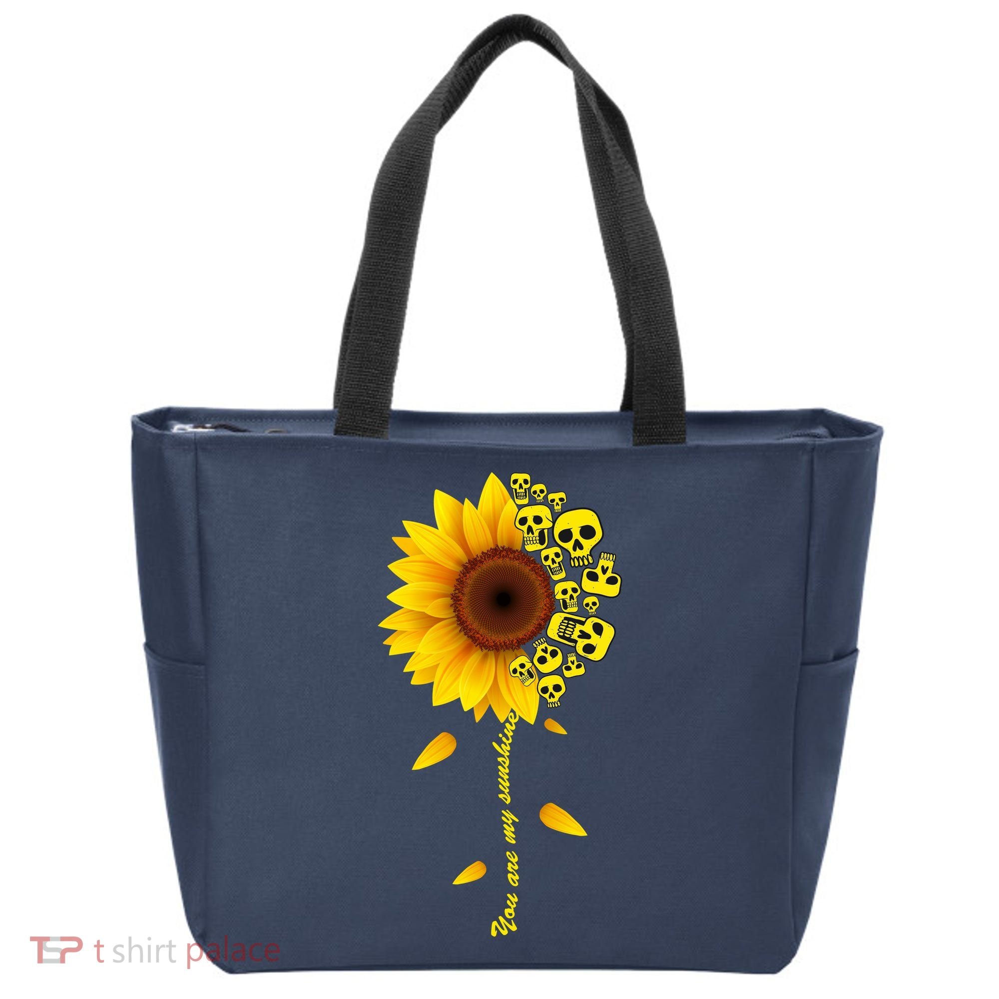 You Are My Sunshine Sunflower Skulls Tote Bag