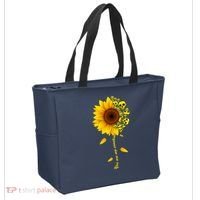You Are My Sunshine Sunflower Skulls Tote Bag thumb 2