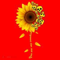 You Are My Sunshine Sunflower Skulls Santa Hat thumb 1