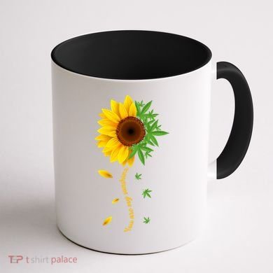 You Are My Sunshine Weed Sunflower Marijuana  Coffee Mug back