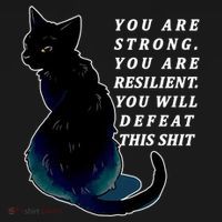 You Are Strong Resilient You Will Defeat This Shit Cat Long Sleeve Shirt thumb 2