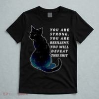 You Are Strong Resilient You Will Defeat This Shit Cat T-Shirt thumb 5