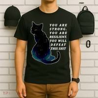 You Are Strong Resilient You Will Defeat This Shit Cat T-Shirt thumb 6