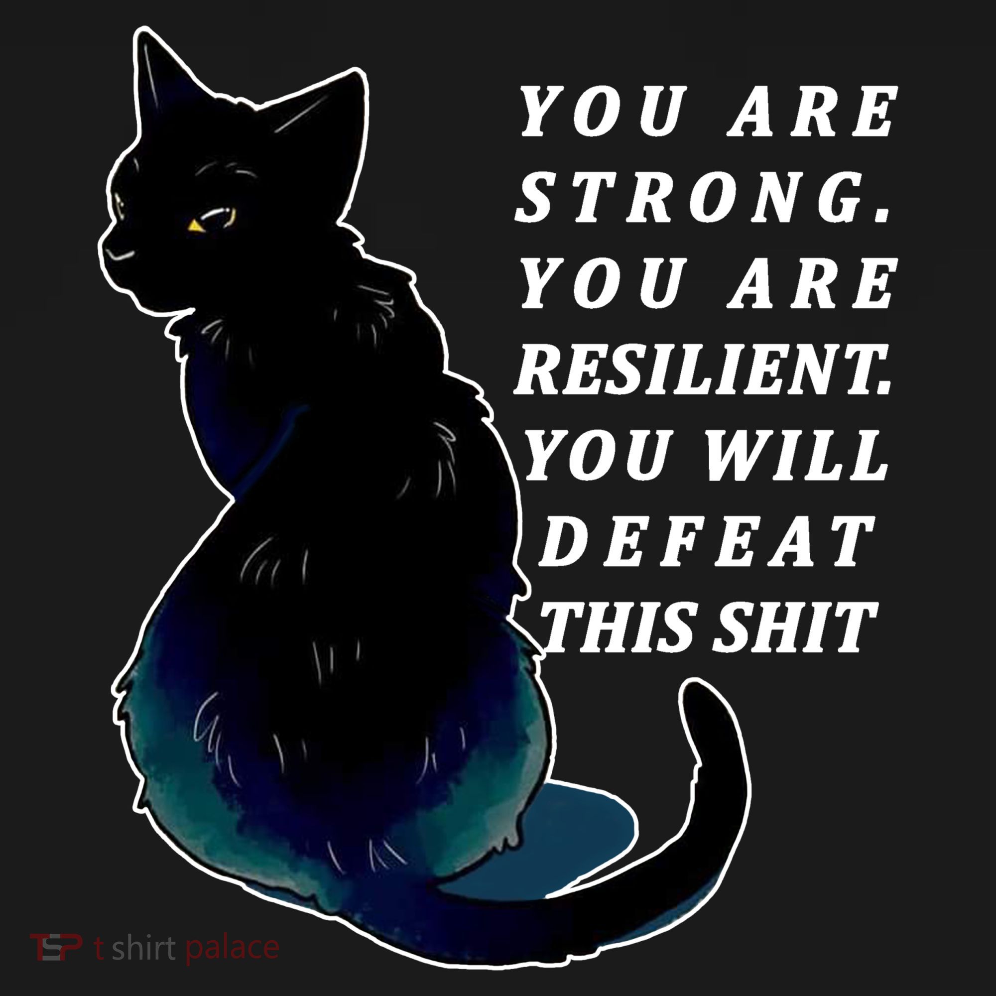 You Are Strong Resilient You Will Defeat This Shit Cat Coaster