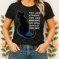 You Are Strong Resilient You Will Defeat This Shit Cat Women's T-Shirt thumb 2